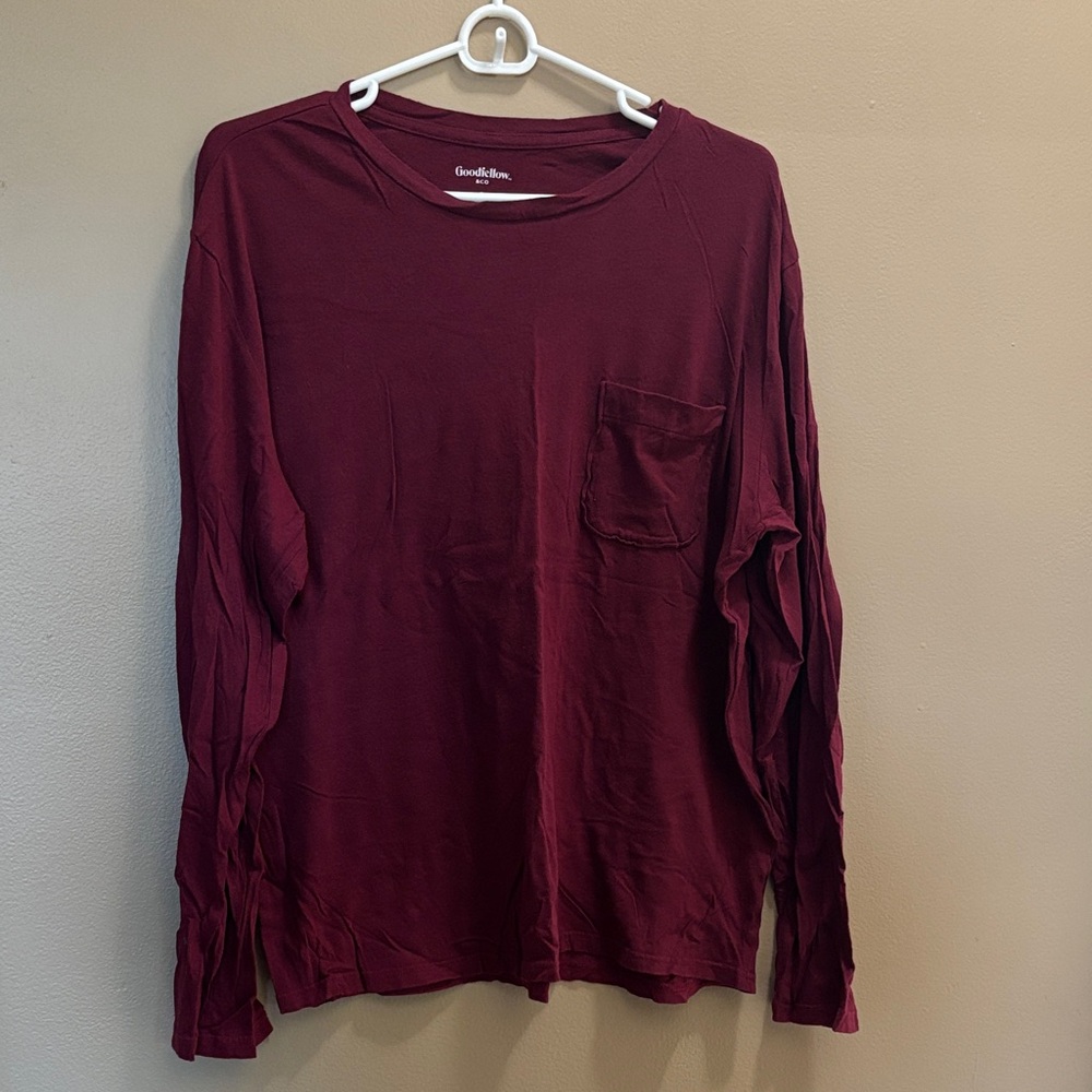 Goodfellow & Co Men's Deep Red Long Sleeve Tee